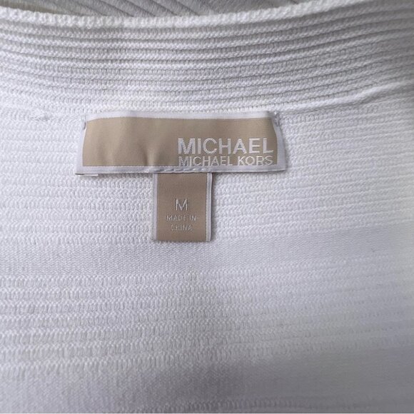MICHAEL  Michael Kors White Bodycon Ribbed Dress Size Medium - Picture 8 of 10